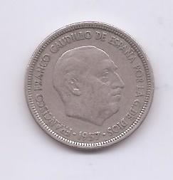 ESTADO ESPAÑOL (FRANCO) DEL AÑO 1957*60 DE 5 PESETAS